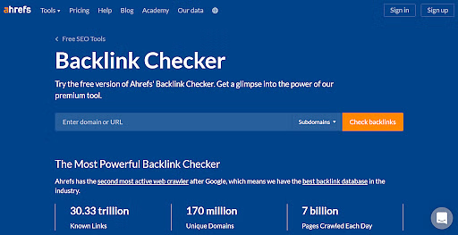 ahrefs backlink checker